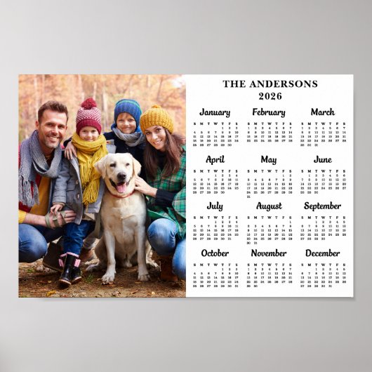 2025 Foto 12 maanden Gepersonaliseerde Nieuwjaarsk Poster (Voorkant)