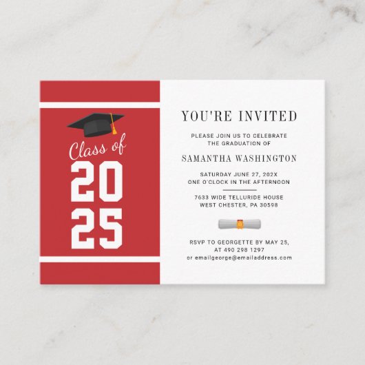 2025 foto Afstuderen uitnodiging Informatiekaartje (Voorkant)