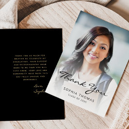 2025 Foto Classic Modern Zwart Goud Bedankkaart
