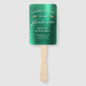 2025 Foto Emerald Green Metallic Afstuderen Handwaaier (Voorkant)