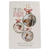 2025 Foto Familie Kerst Kaart Dank U Favors Medium Cadeauzakje (Voorkant)