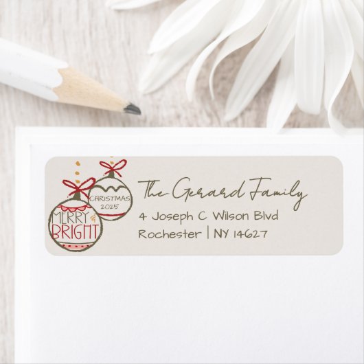 2025 Foto Familie Kerst Kaart Xmas Etiket (Insitu)