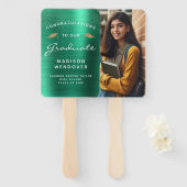 2025 Foto Groen Geborsteld Metaal Afstuderen Handwaaier (Voorkant en achterkant)