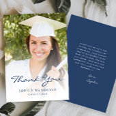 2025 Foto Klassiek Modern Navy Blauw Wit Bedankkaart