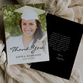 2025 Foto Klassiek Modern Zwart Wit Bedankkaart