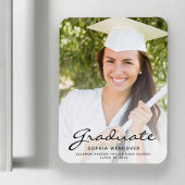 2025 Foto White Black Script Afstudeerder Aankondi Magneet