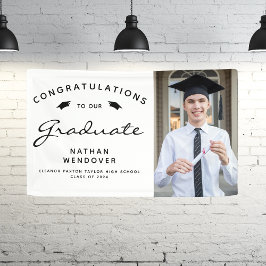 2025 Foto Wit en Zwart Afstuderen Spandoek