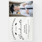 2025 Foto Wit en Zwart Afstuderen Spandoek (Verticaal)