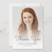 2025 Foto Zilveren Glitter Drip Afstuderen Bedankkaart (Voorkant)