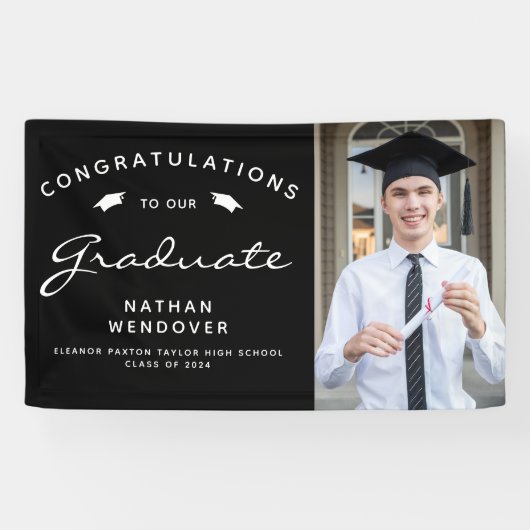 2025 Foto Zwart-wit Afstuderen Spandoek (Horizontaal)