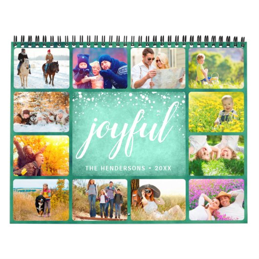 2025 Fotokalender Familienaam groen Kalender (Hoes)