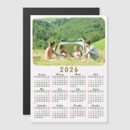 2025 Fotokalender Magneet Modern Rood Zwart Wit