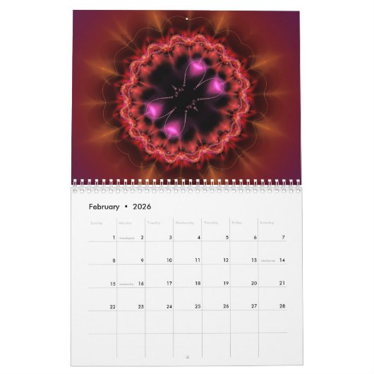 2025 Fractal Art Abstract Psychedelic Kalender (Feb 2026)
