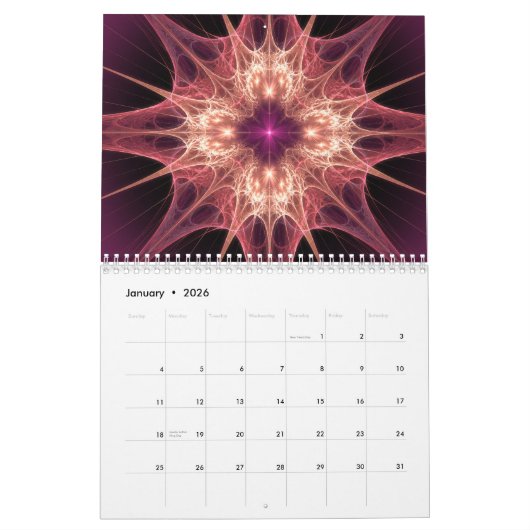 2025 Fractal Art Abstract Psychedelic Kalender (Jan 2026)