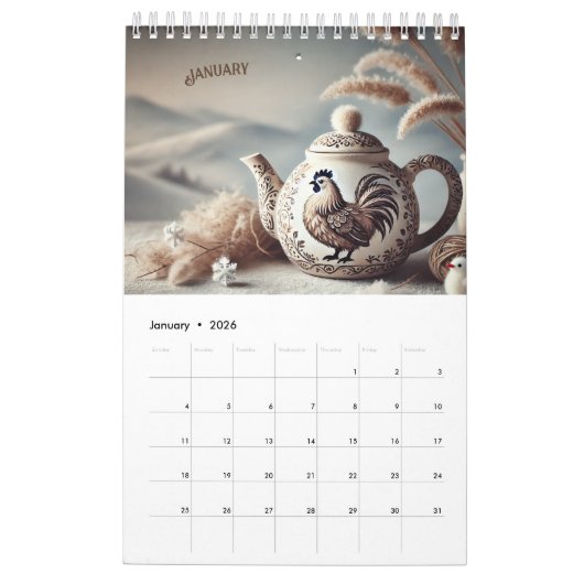 2025 Fun Chicken Theepots Kalender (Jan 2026)