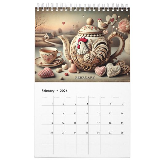2025 Fun Chicken Theepots Kalender (Feb 2026)