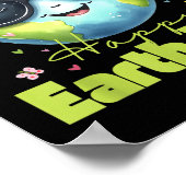 2025: Funny Earth Day – Red de planeet Schattigee Poster (Hoek)