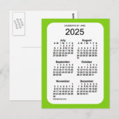 2025 Geel Groen 6-maandelijkse Mini Agenda van Jan Briefkaart (Voorkant / Achterkant)