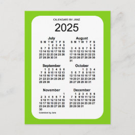 2025 Geel Groen 6-maandelijkse Mini Agenda van Jan Briefkaart