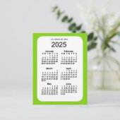 2025 Geel Groen 6-maandelijkse Mini Agenda van Jan Briefkaart (Staand voorkant)