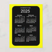 2025 Geel Neon 6 maanden Mini Kalender door Janz Briefkaart (Voorkant)