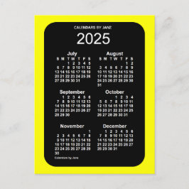 2025 Geel Neon 6 maanden Mini Kalender door Janz Briefkaart