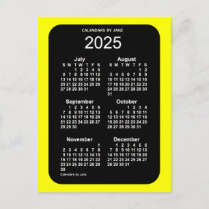 2025 Geel Neon 6 maanden Mini Kalender door Janz Briefkaart
