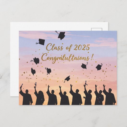 2025: Gefeliciteerd!" Briefkaart (Voorkant / Achterkant)