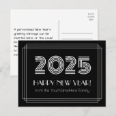 2025 GELUKKIG NIEUWJAAR! & gepersonaliseerde naam  Briefkaart (Voorkant / Achterkant)