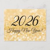 2025 Gelukkig Nieuwjaar! goud glitters sprankelt Briefkaart (Voorkant)