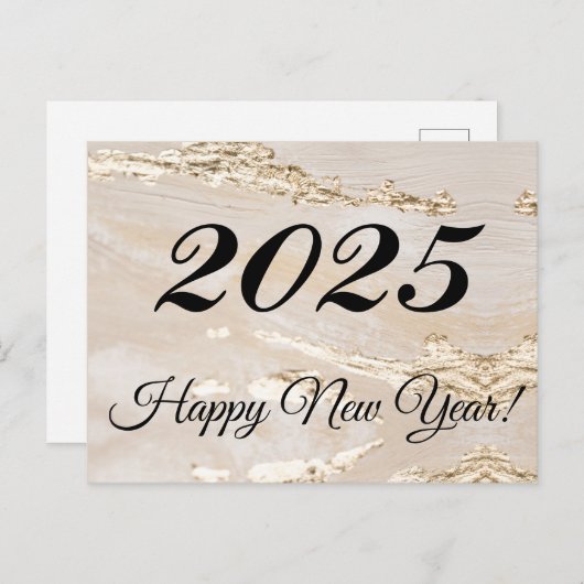 2025, Gelukkig Nieuwjaar! goud moderne achtergrond Briefkaart (Voorkant / Achterkant)