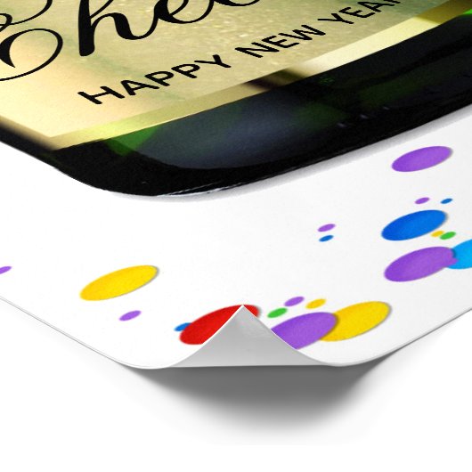 2025 Gelukkig Nieuwjaar Mousserende Wijnfles Poster (Hoek)