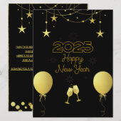 2025 Gelukkig Nieuwjaar Platte Kerstkaart (Voorkant / Achterkant)