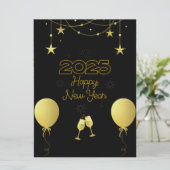 2025 Gelukkig Nieuwjaar Platte Kerstkaart (Staand voorkant)