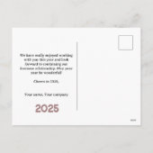 2025 Gelukkig Nieuwjaar Roze Custom Business Feestdagenkaart (Achterkant)