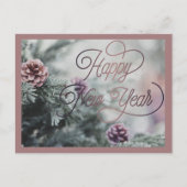 2025 Gelukkig Nieuwjaar Roze Custom Business Feestdagenkaart (Voorkant)