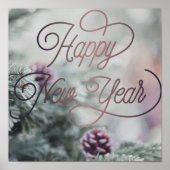 2025 Gelukkig Nieuwjaar Roze Custom Business Poster (Voorkant)