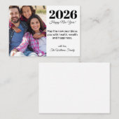 2025 Gelukkig Nieuwjaar, stijlvol script, vakantie Notitiekaartje (Voorkant / Achterkant)