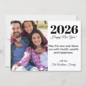 2025 Gelukkig Nieuwjaar, stijlvol script, vakantie Notitiekaartje (Voorkant)