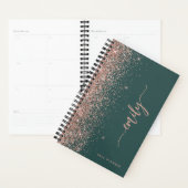 2025 Gepersonaliseerde Emerald Green Roos Gold Gli Planner (Display)