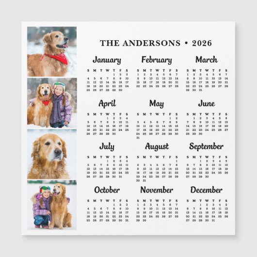 2025 Gepersonaliseerde Hond Familie Foto's Kalende (Voorkant)