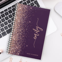 2025 Gepersonaliseerde Paarse Roze Goud Glitters