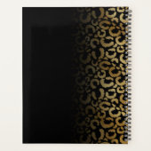 2025 gepersonaliseerde zwarte gouden luipaardvlekk planner (Achterkant)