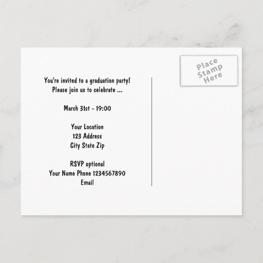 2025 Geslaagd feest uitnodiging briefkaarten (Achterkant)