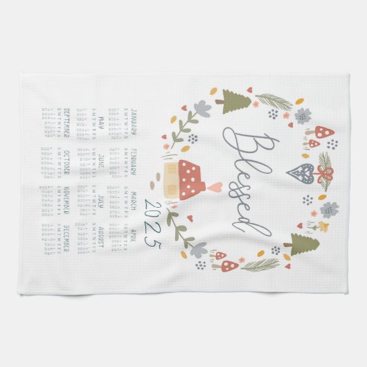 2025 Gezegende Theedoek Kalender Land Krans (Horizontaal)