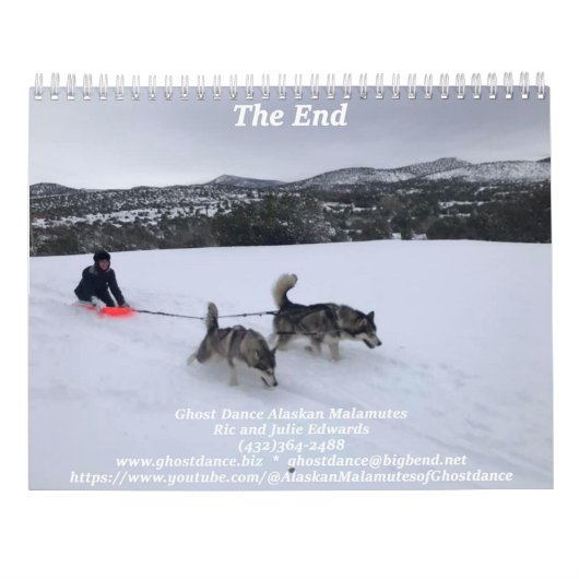 2025 Ghost Dance Alaskan Malamutes Kalender (Achterkant)