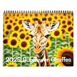 2025 Giraffes en zonnebloemen Kalender