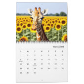 2025 Giraffes en zonnebloemen Kalender (Mar 2026)