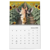 2025 Giraffes en zonnebloemen Kalender (Jan 2026)