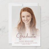 2025 Glam Roos Gouden Glitter Drip Foto Afstuderen Kaart (Achterkant)